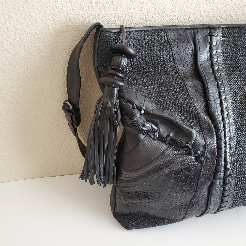 Sharif Patchwork Snake Tassel Crossbody Purse - image 5